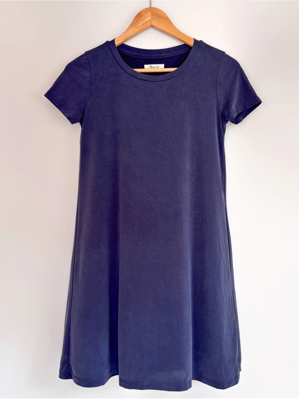 Madewell Navy Short-Sleeve A-Line Swing Dress